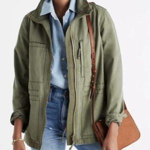 Madewell Fleet Jacket C3394 olive green zip up multiple front pockets sz XS